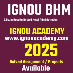 IGNOU BHM SOLVED ASSIGNMENT 2025